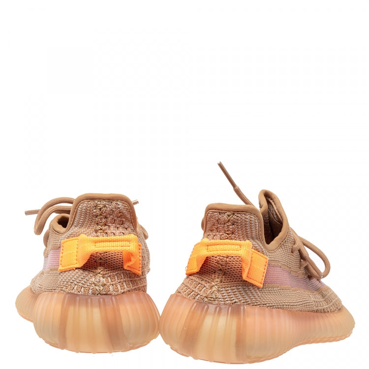 Yeezy x Adidas Beige Cotton Knit And Mesh Boost 350 V2 Clay Sneakers Size 36
