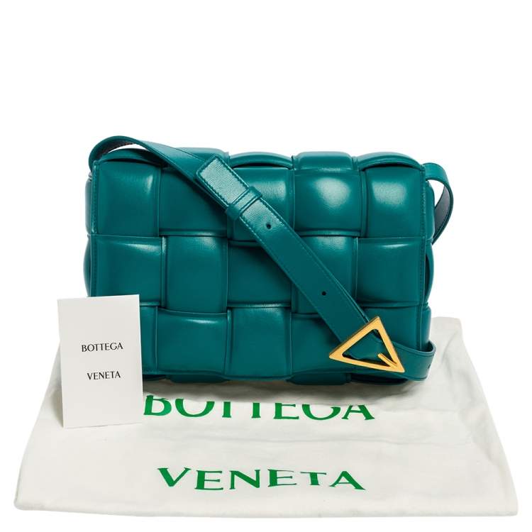 Bottega Veneta Teal Green Padded Leather Cassette Shoulder Bag