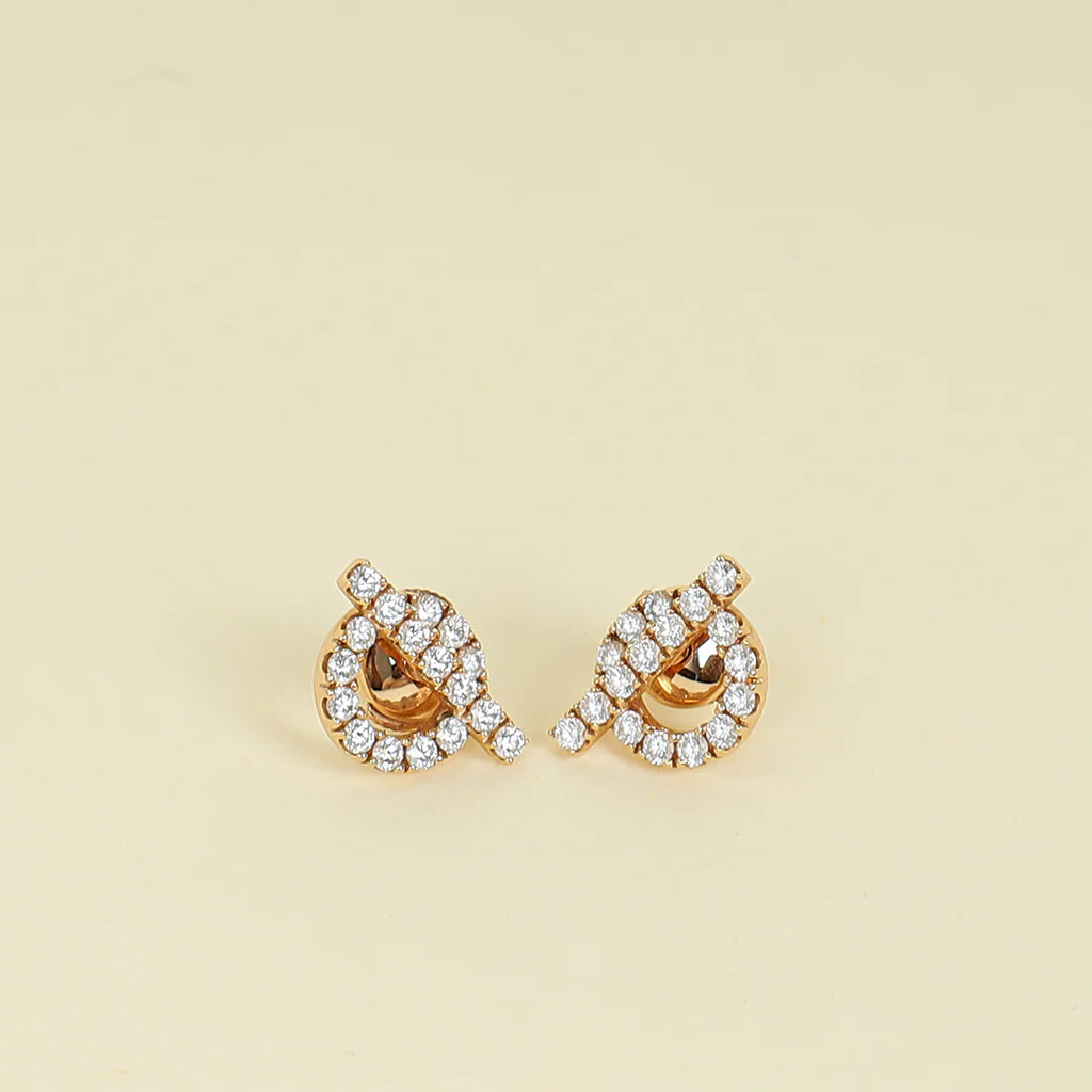 Hermes 18K Rose Gold Finesse Earrings