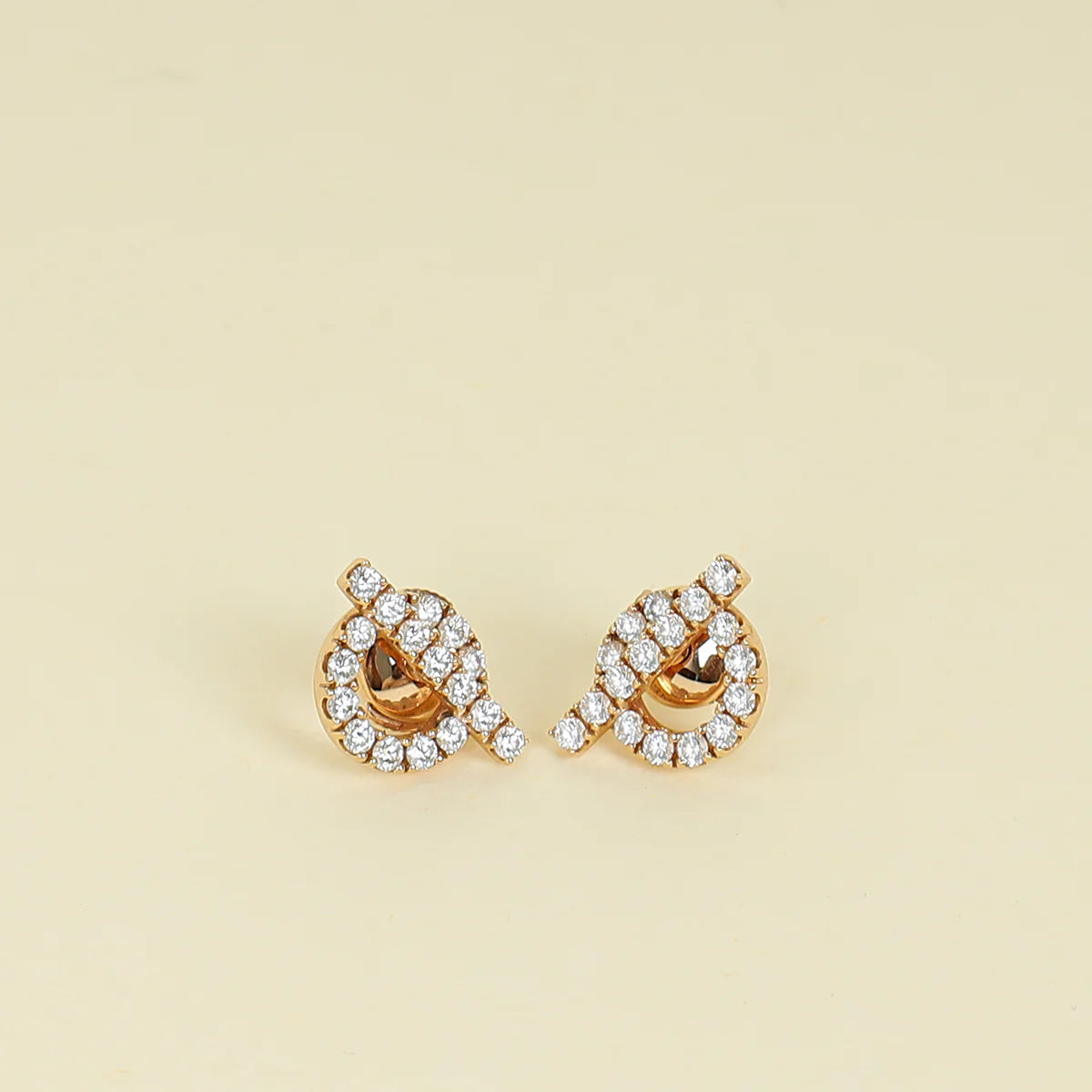 Hermes 18K Rose Gold Finesse Earrings