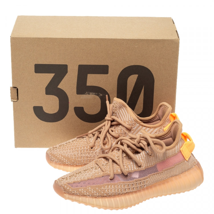 Yeezy x Adidas Beige Cotton Knit And Mesh Boost 350 V2 Clay Sneakers Size 36
