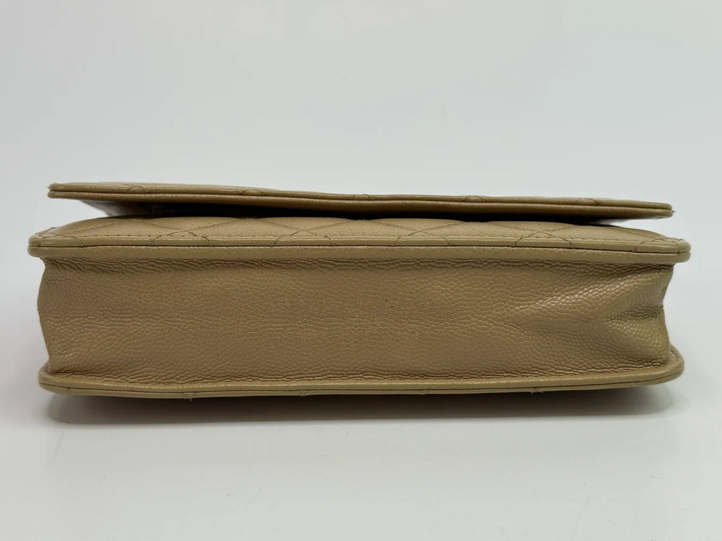 CHANEL WALLET ON CHAIN BEIGE CAVIAR LEATHER GHW