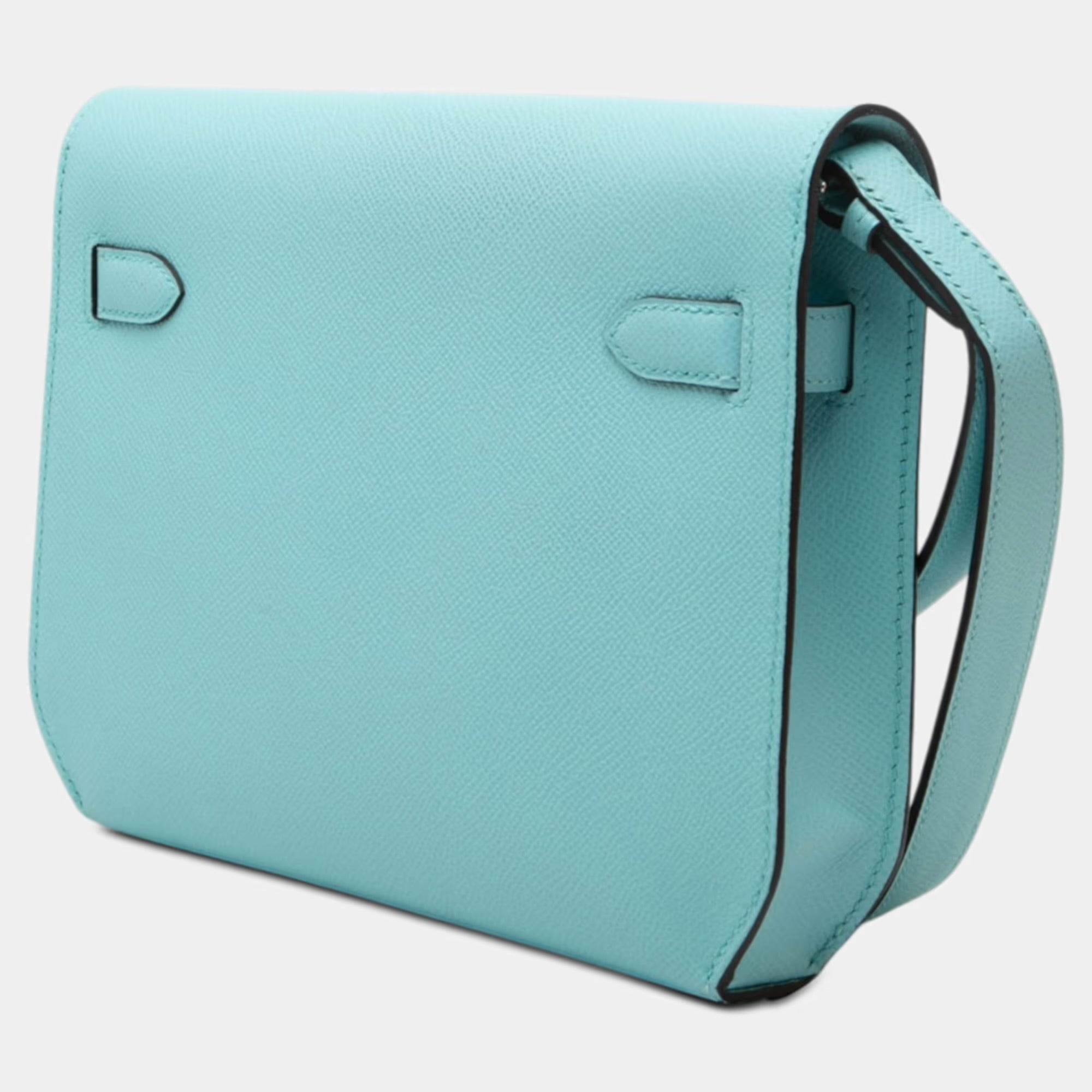 Hermes Blue Atoll Epsom Kelly Depeches Pouch 25