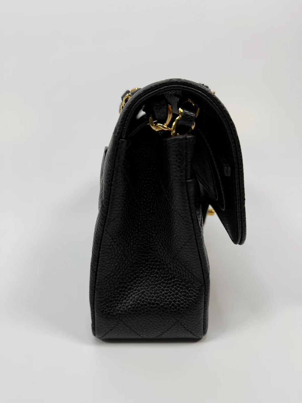 CHANEL SMALL CLASSIC DOUBLE FLAP IN BLACK CAVIAR LEATHER WITH GHW