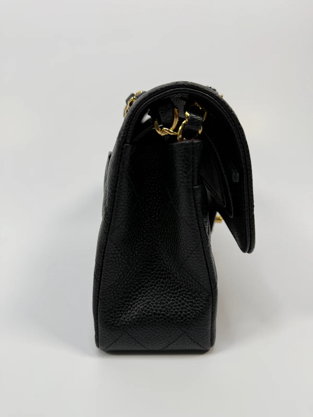 CHANEL SMALL CLASSIC DOUBLE FLAP IN BLACK CAVIAR LEATHER WITH GHW