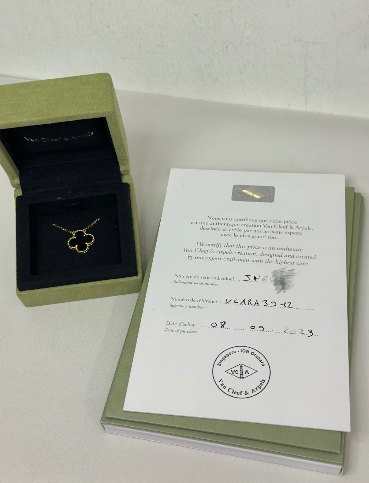 Van Cleef & Arpels Vintage Alhambra Pendant in 18K Black Gold necklace