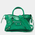 Balenciaga Green Leather Small Classic City RH Tote