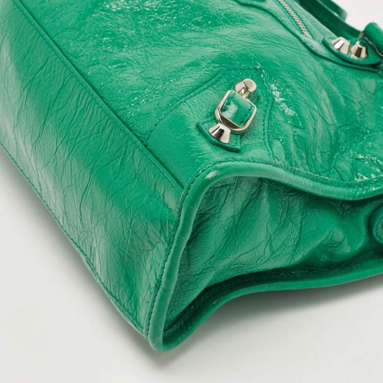 Balenciaga Green Leather Small Classic City RH Tote