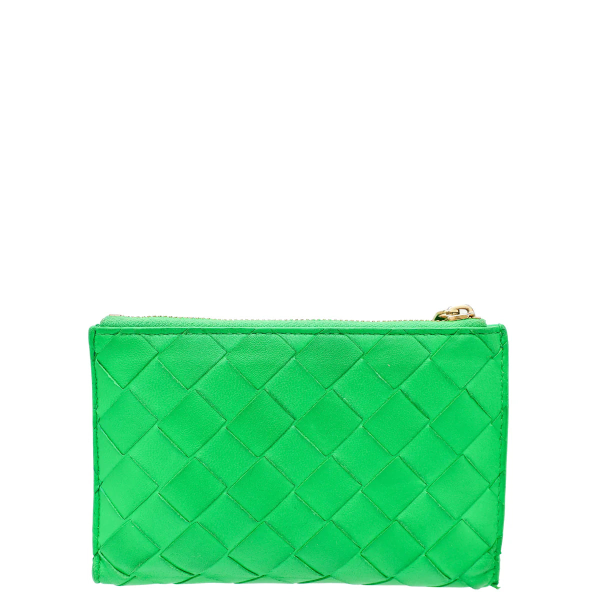 Bottega Veneta Parakeet Medium Intrecciato Bi-Fold Zip Wallet