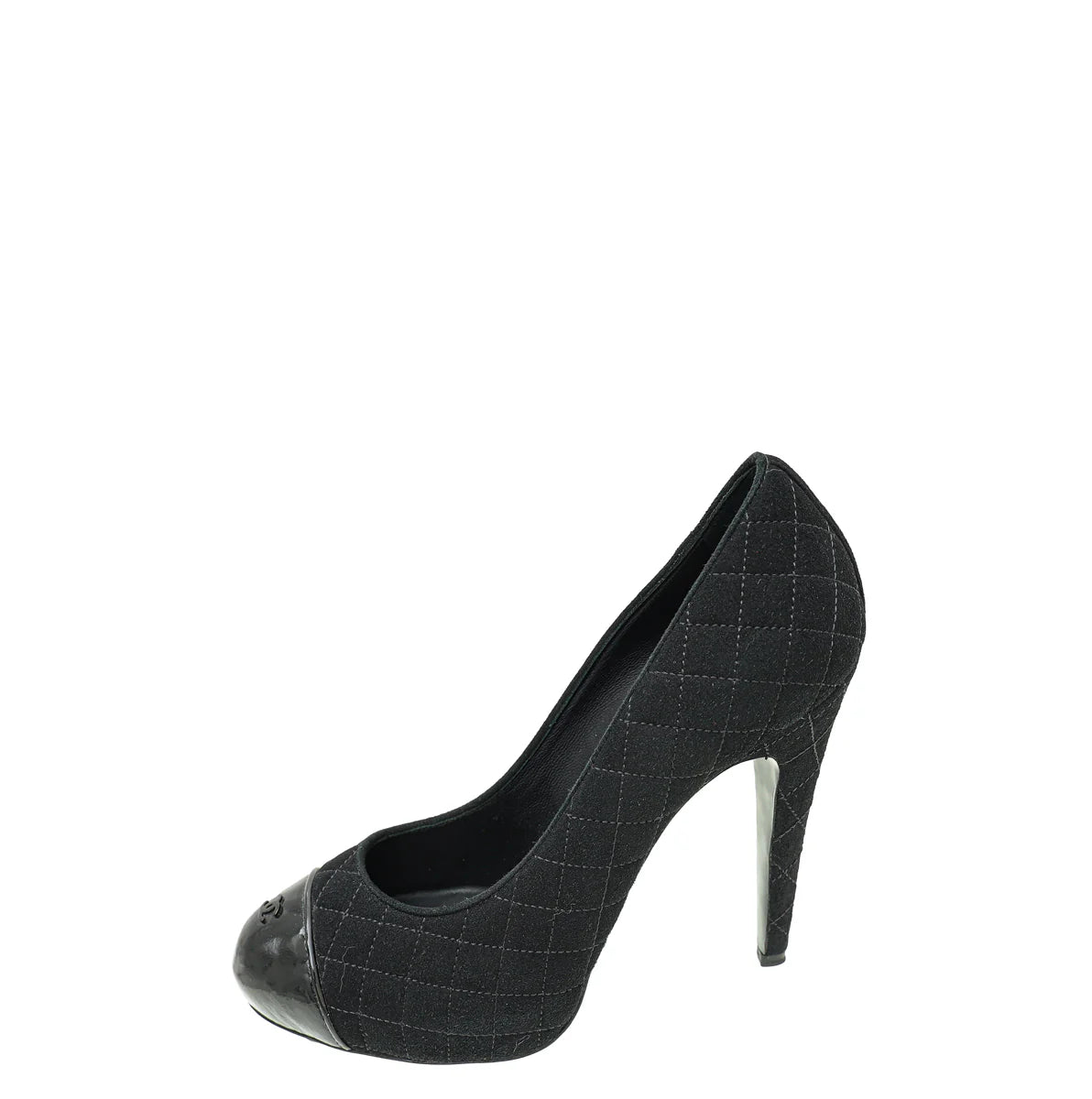 Chanel Black CC Captoe Quilted Pumps 40.5