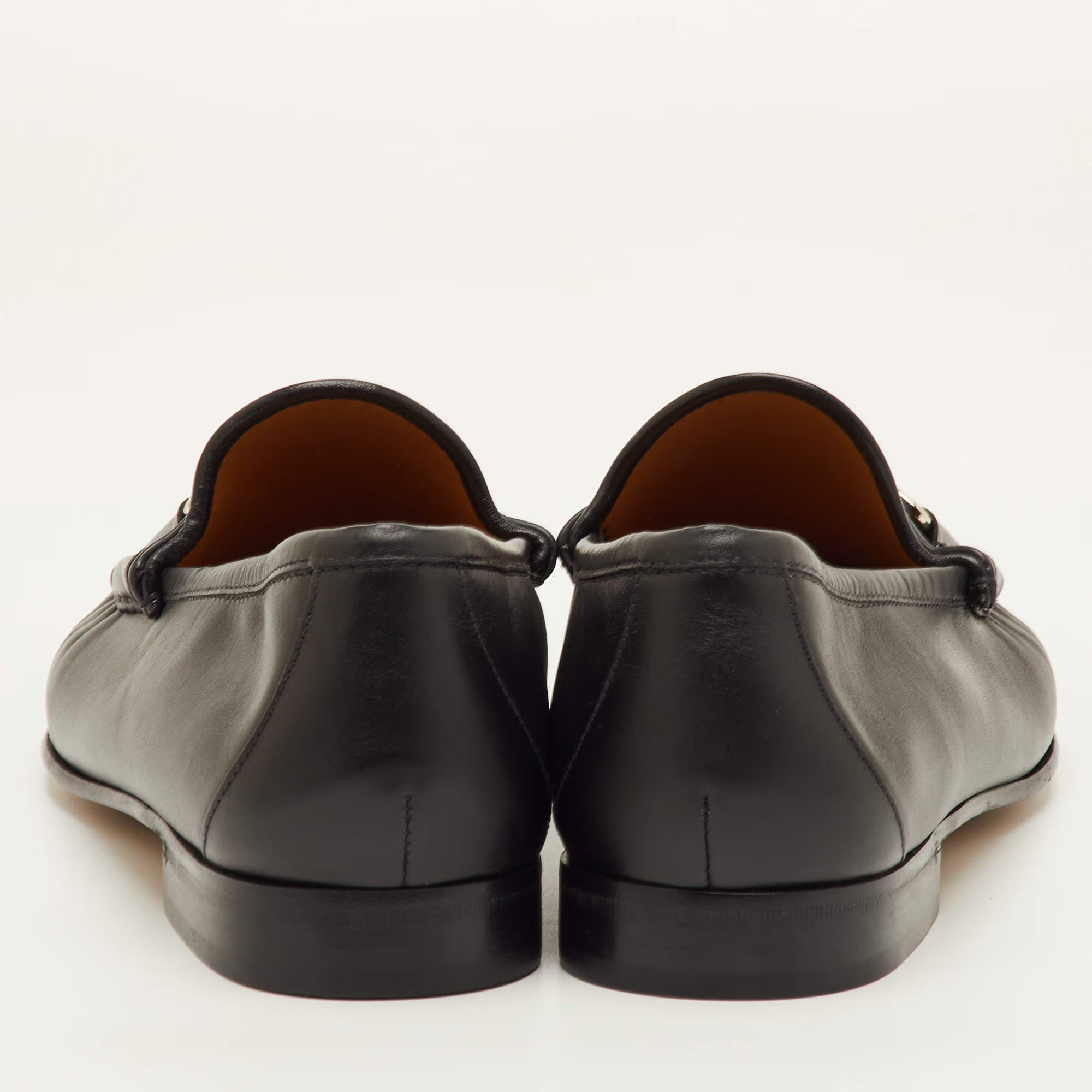 Gucci Horsebit Size 41.5 Black Leather Slip On Loafers