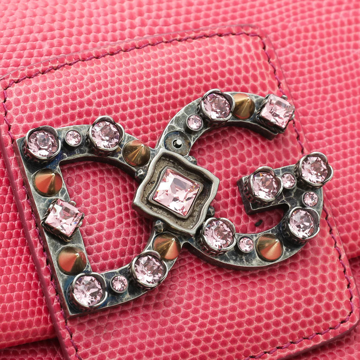 Dolce & Gabbana Red Lizard Millennials Flap Chain Bag