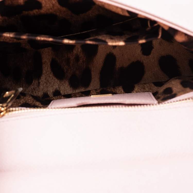 Dolce & Gabbana Baby Pink Leather Medium Miss Sicily Top Handle Bag