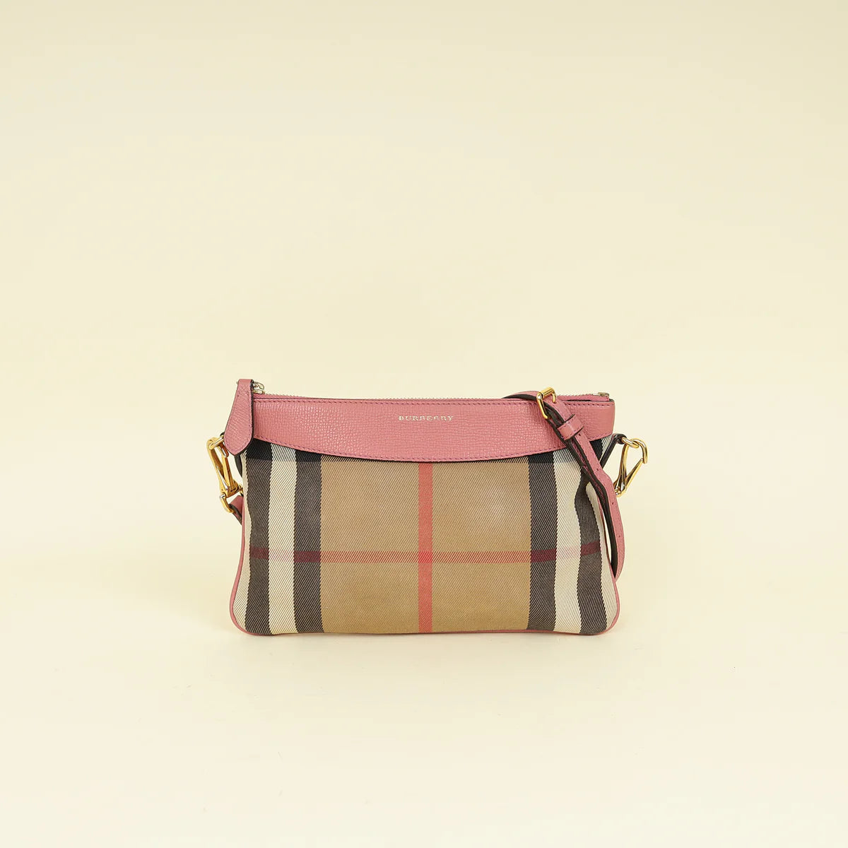 Burberry Bicolor House Check Derby Peyton Crossbody Bag