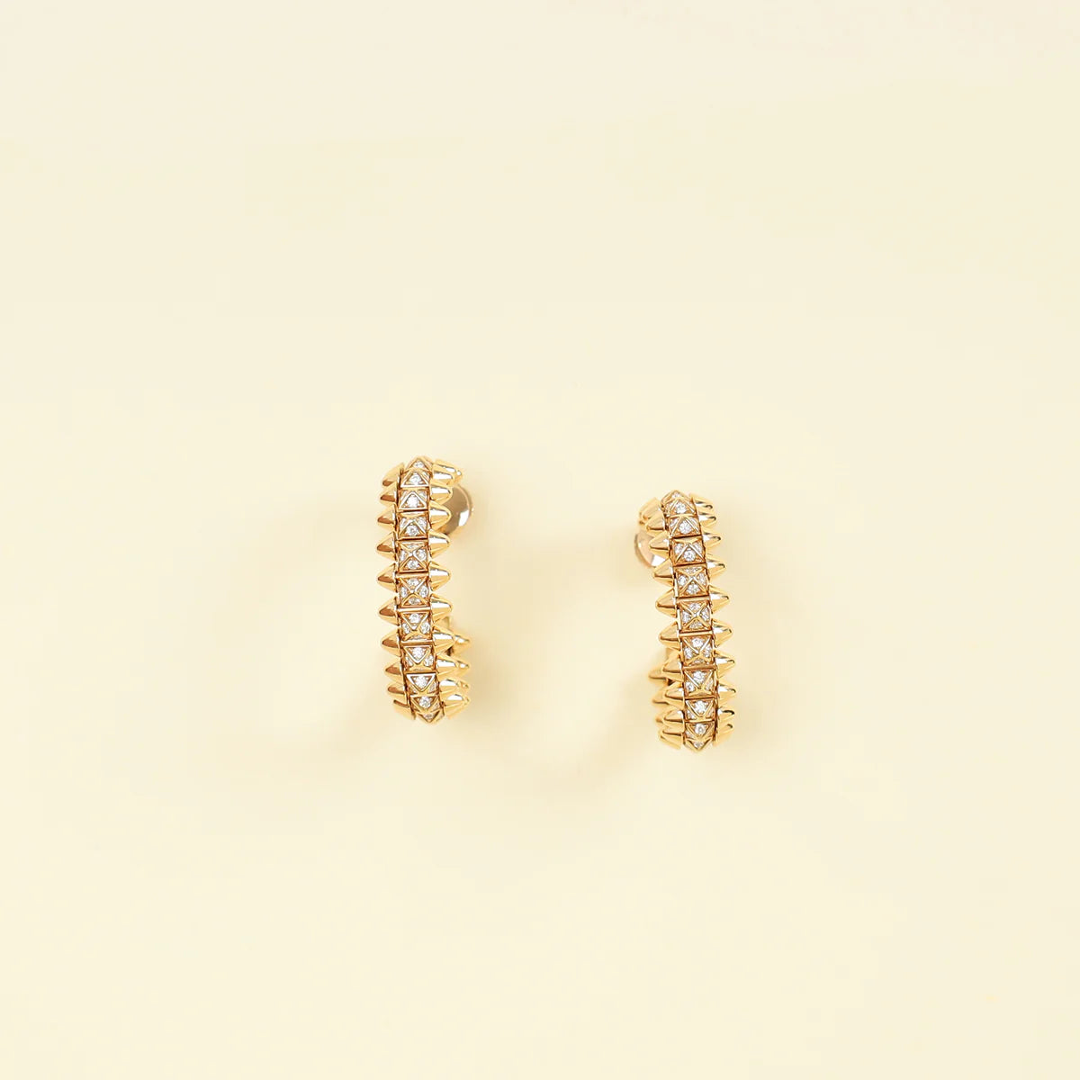 Cartier 18K Rose Gold 142 Diamond Clash De Cartier Hoop Earrings Small Model