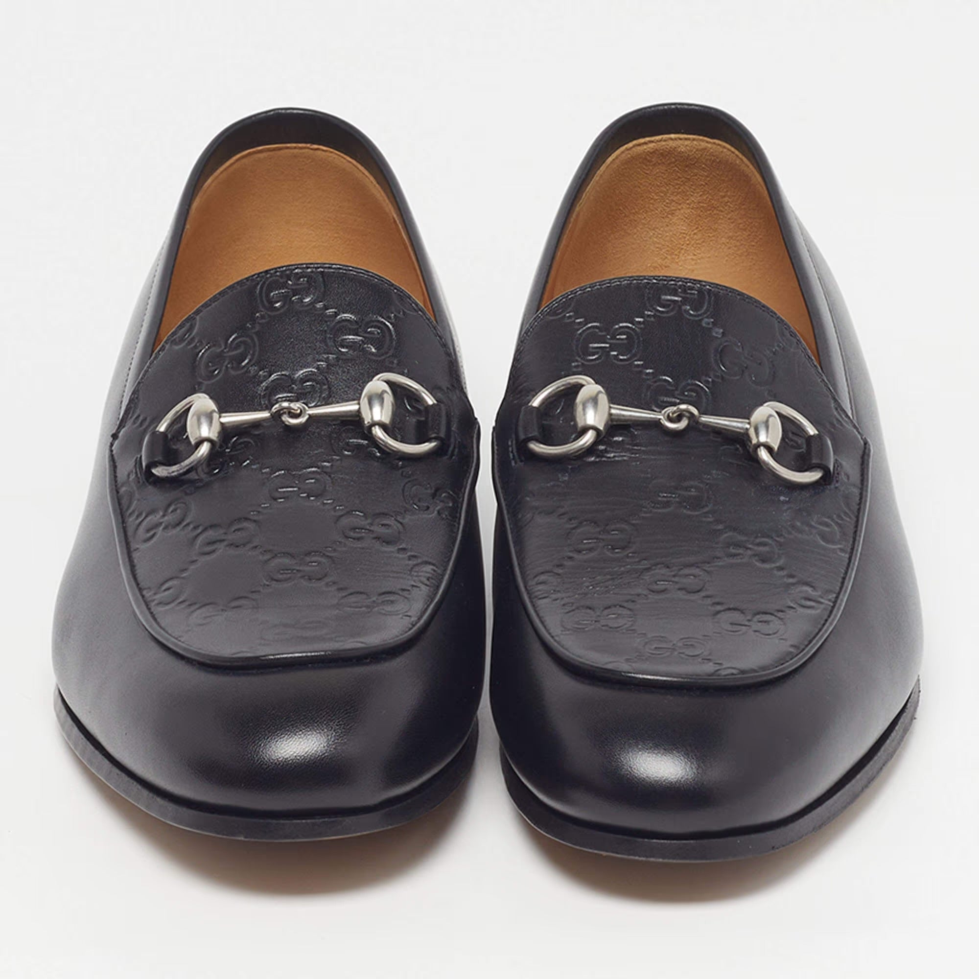 Gucci Jordy Size 43 Black Guccissima Leather Loafers