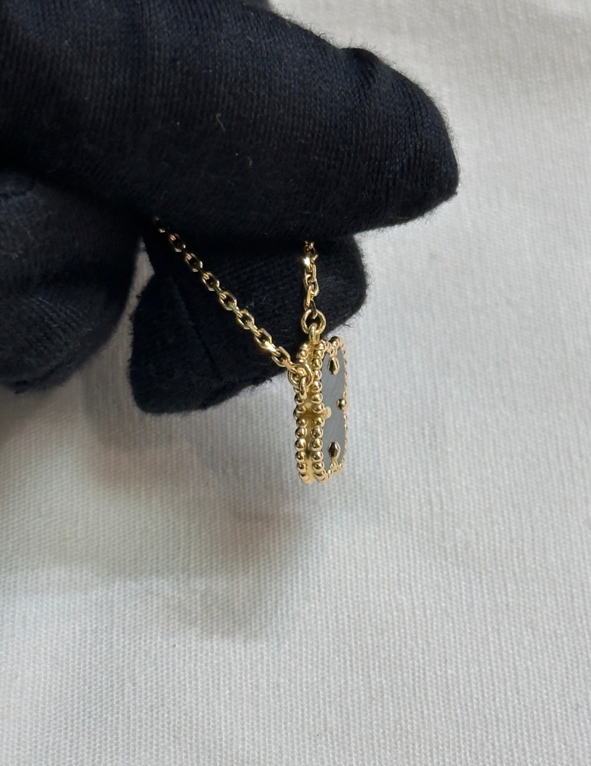 Van Cleef & Arpels Vintage Alhambra Pendant in 18K Black Gold necklace