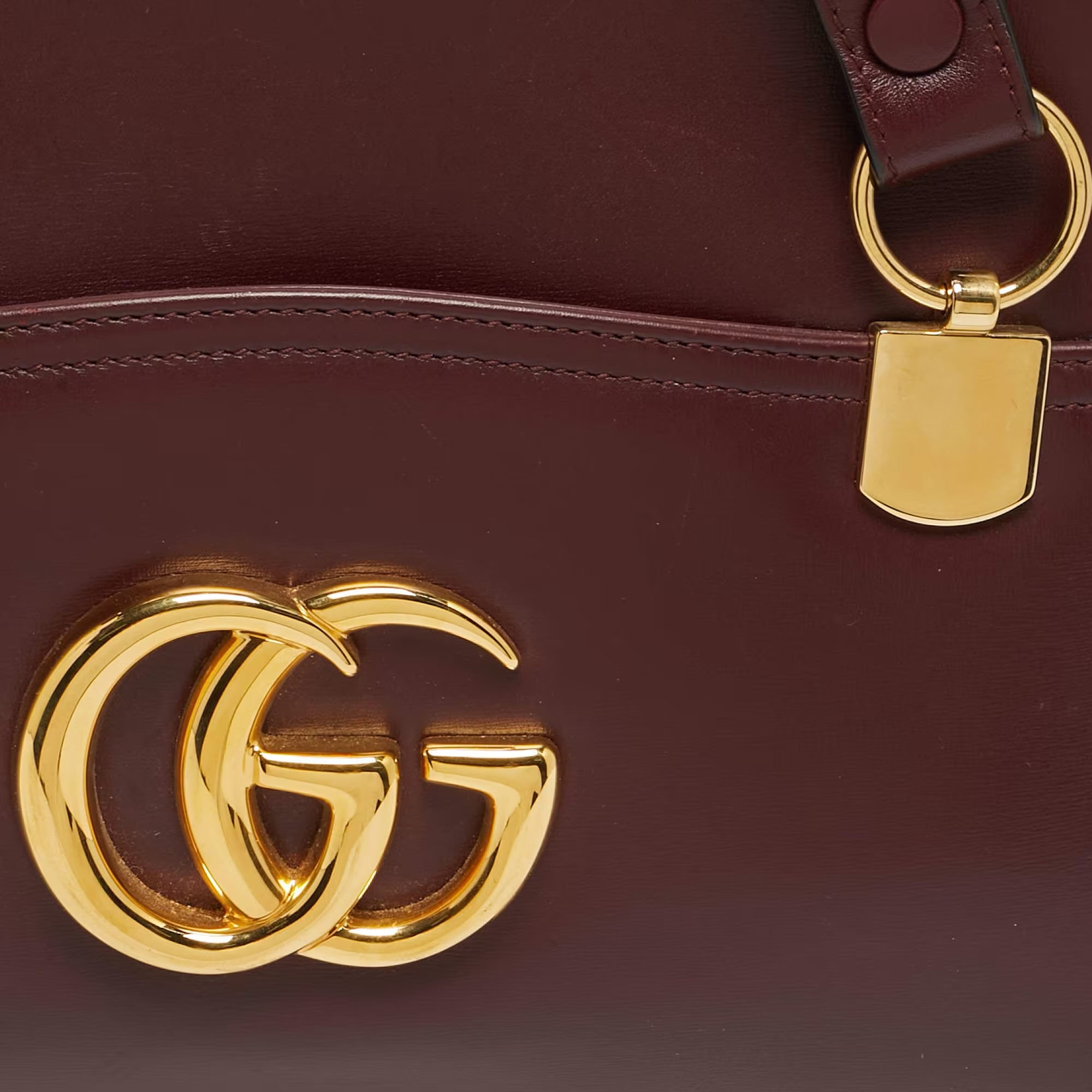 Gucci Arli Burgundy Leather Totes Bag