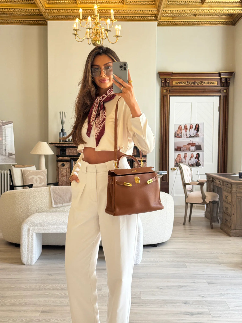 HERMÈS KELLY 28 IN GOLD CLEMENCE LEATHER WITH GHW