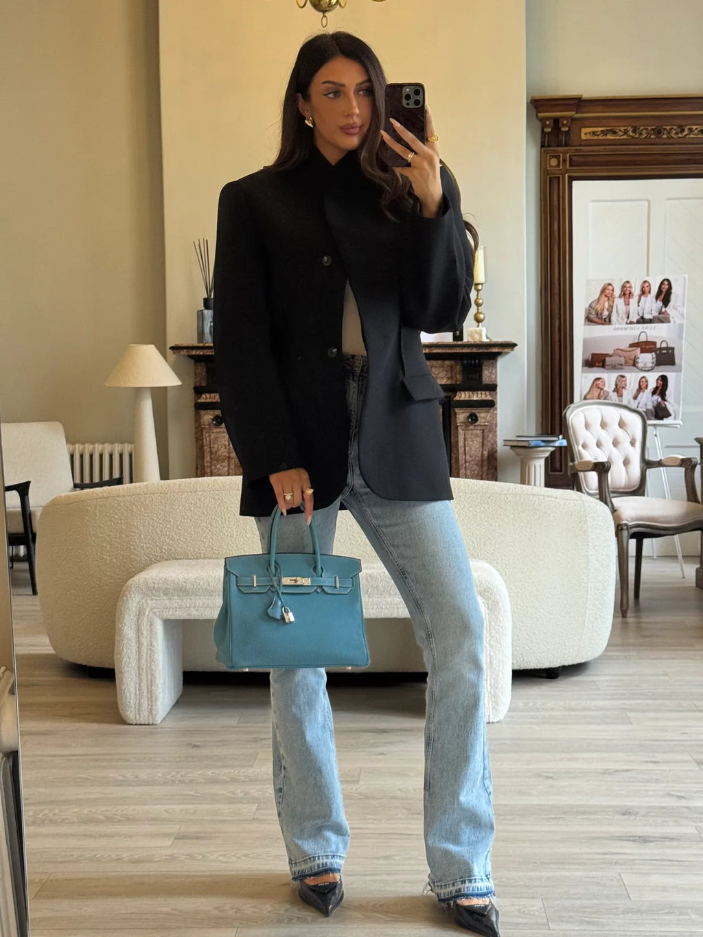 HERMÈS BIRKIN 30 IN BLUE JEAN TOGO LEATHER WITH PHW