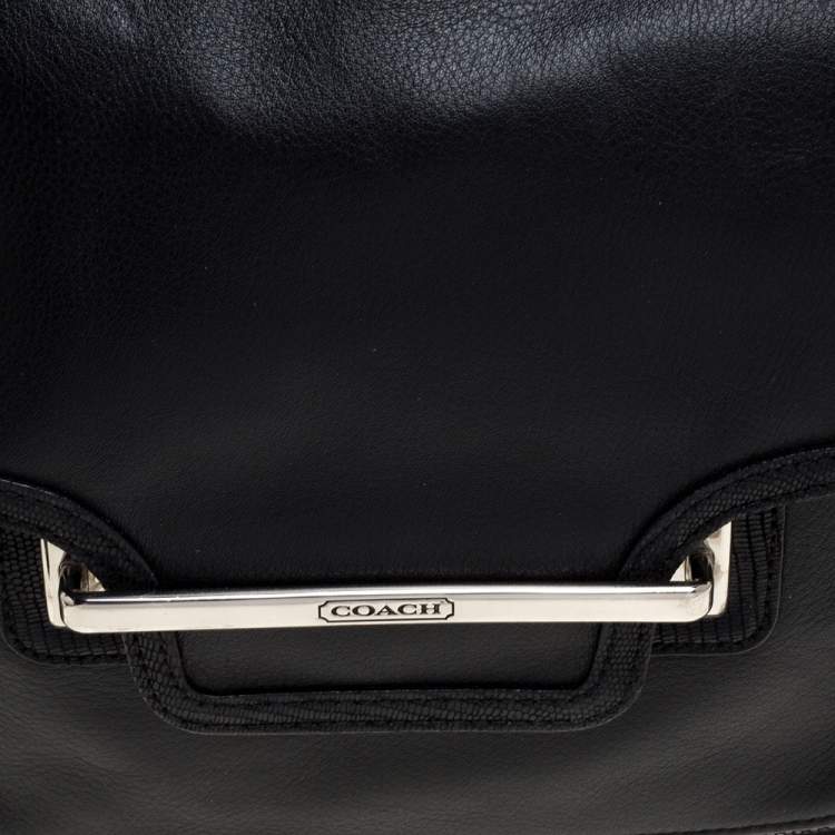Coach Black Leather Taylor Flap Crossbody Bag