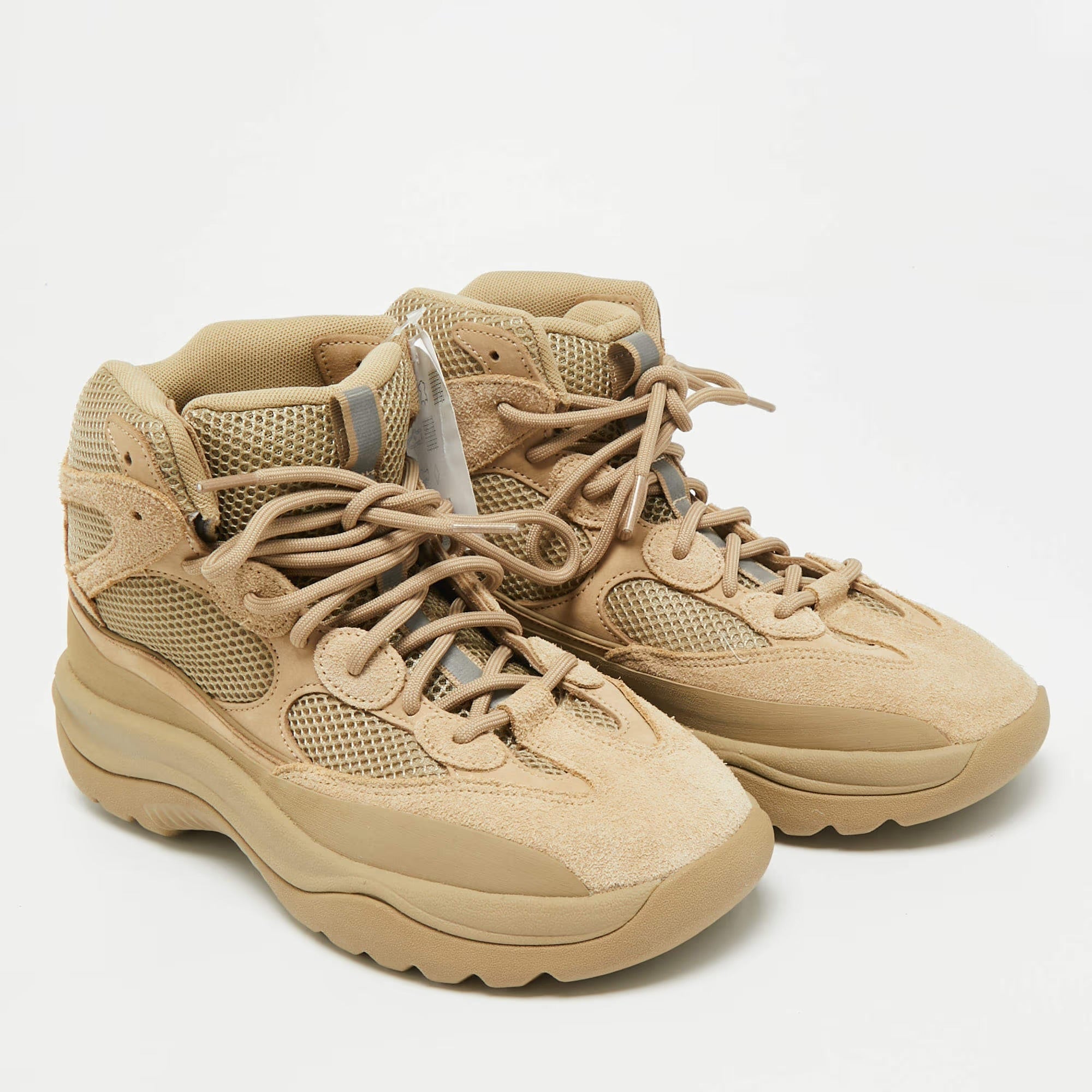 Yeezy x Adidas Size 44.5 Brown Mesh and Suede Desert Boots