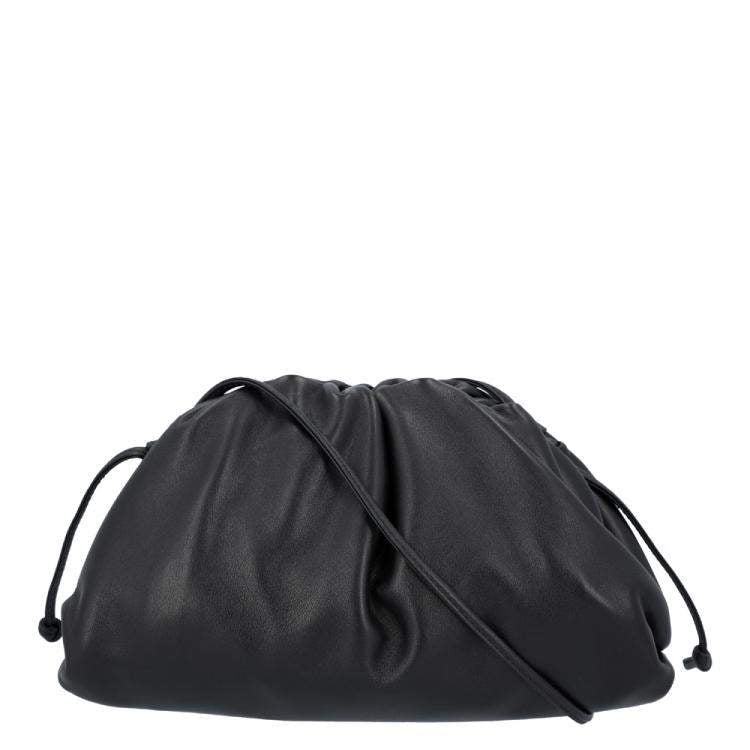 Bottega Veneta Black Calfskin Leather Mini Clutch Bag