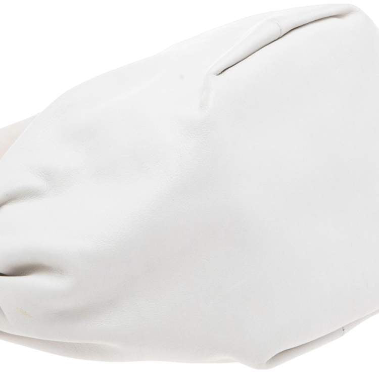 Bottega Veneta White Leather Double Knot Clutch