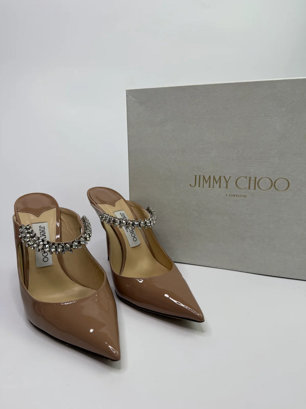 JIMMY CHOO BING 100 MULES (SIZE 39.5/UK6.5)