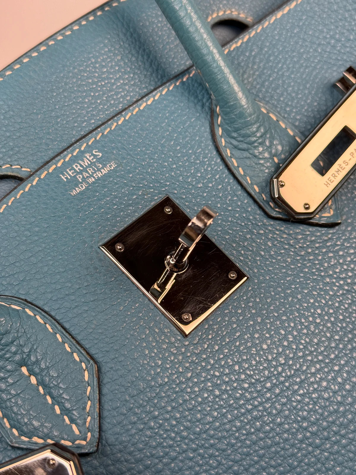 HERMÈS BIRKIN 30 IN BLUE JEAN TOGO LEATHER WITH PHW
