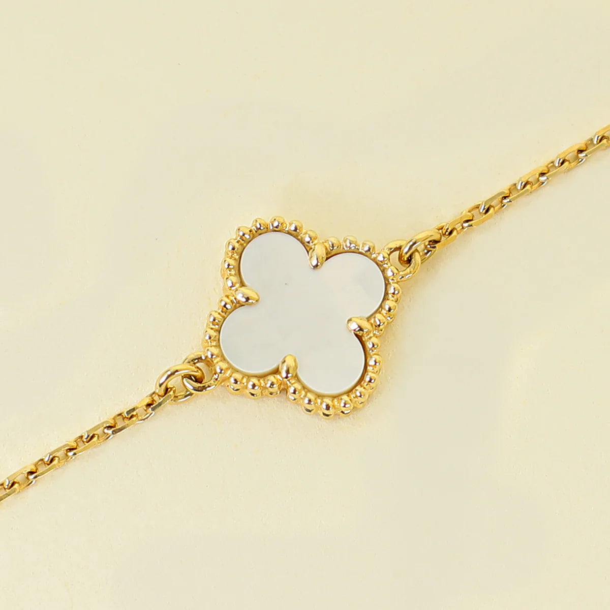 Van Cleef & Arpels 18K Yellow Gold Sweet Alhambra Mop Bracelet