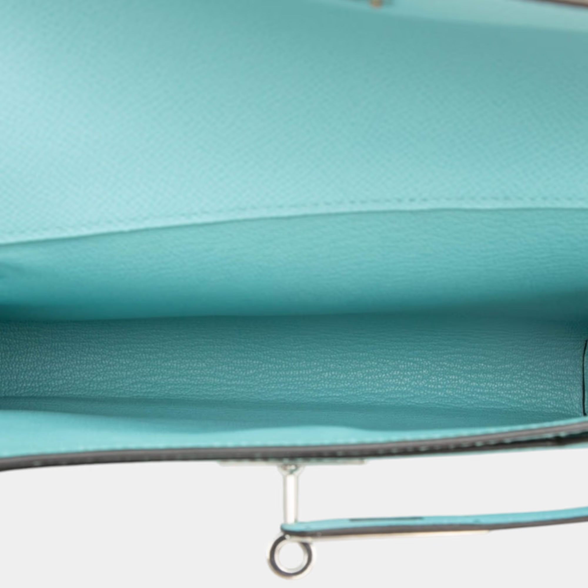 Hermes Blue Atoll Epsom Kelly Depeches Pouch 25