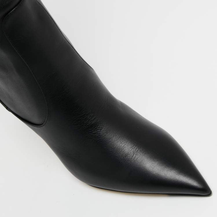 Jimmy Choo Black Leather Over Knee Length Boots Size 38