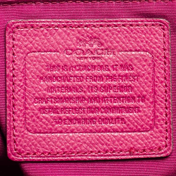 Coach Fuchsia/Brown Signature Coated Canvas and Leather Crossbody Bag