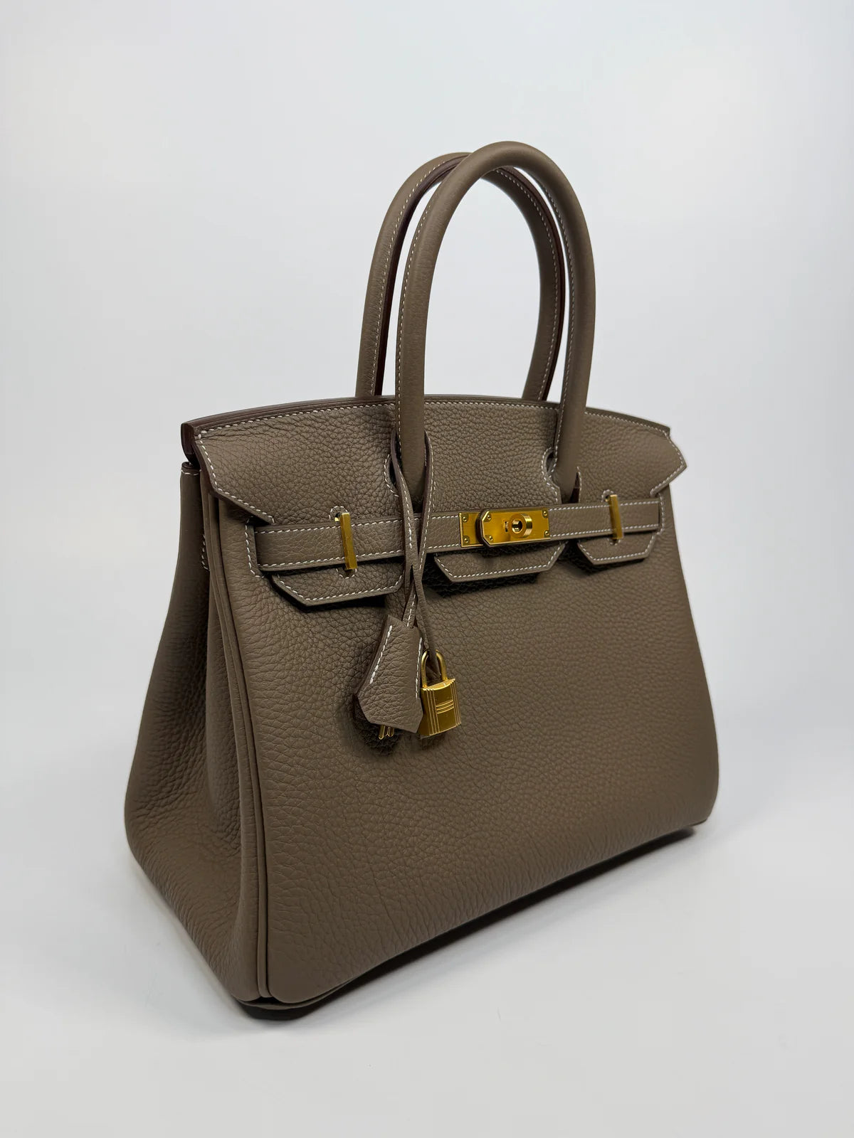 HERMÈS BIRKIN 30 IN ETOUPE TOGO LEATHER WITH BRUSHED GHW