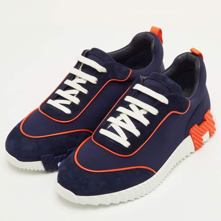 Hermès Bouncing Size 42 Multicolor Neoprene and Suede Low Top Sneakers