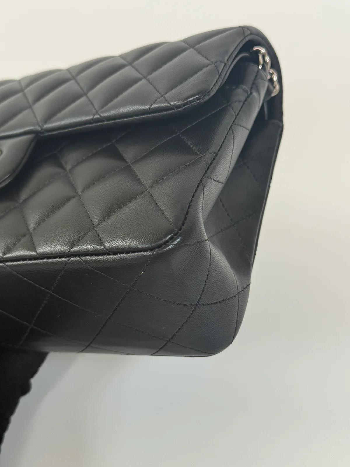 CHANEL SMALL CLASSIC DOUBLE FLAP IN BLACK LAMBSKIN LEATHER WITH SHW