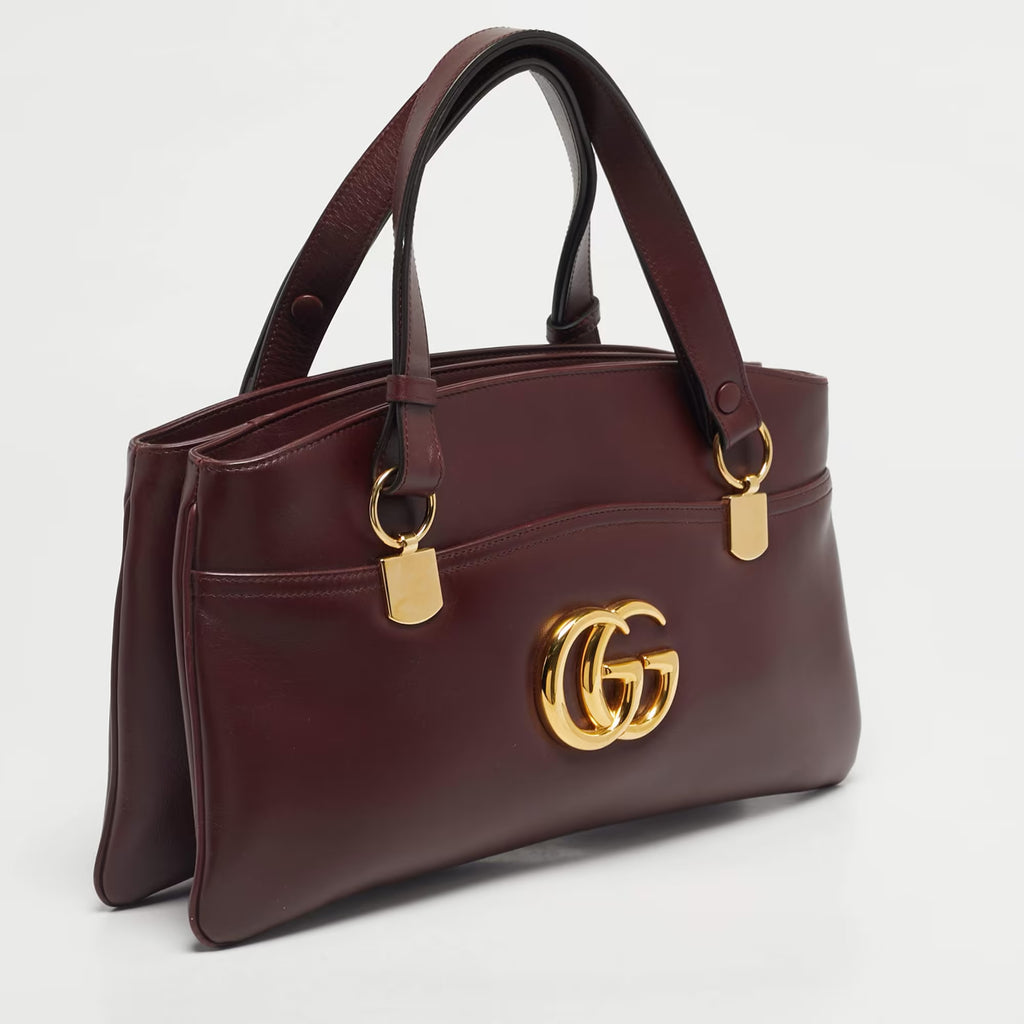 Gucci Arli Burgundy Leather Totes Bag