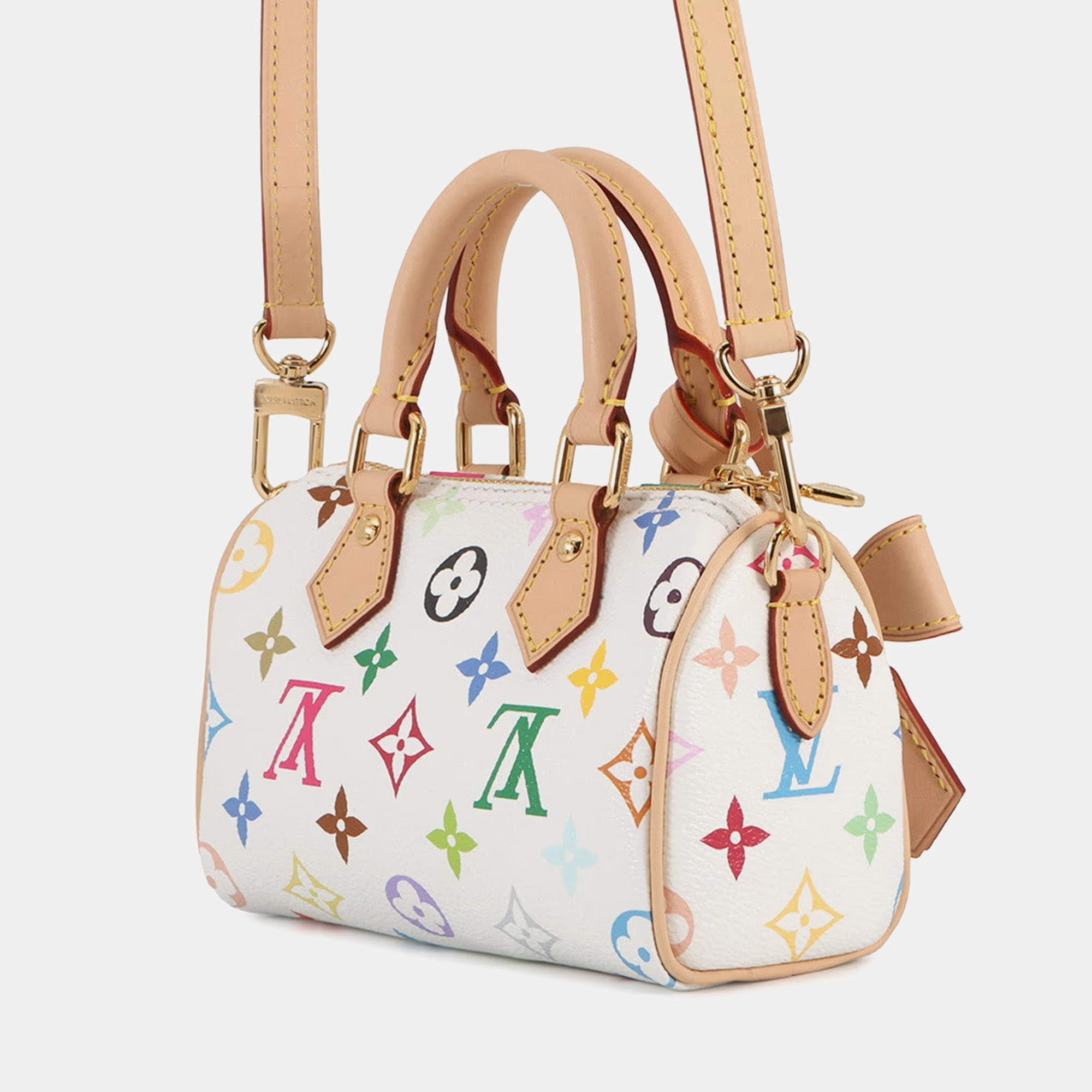 Louis Vuitton Lv Tm Nano Speedy White/Multicolor Monogram Multicolor Size 16