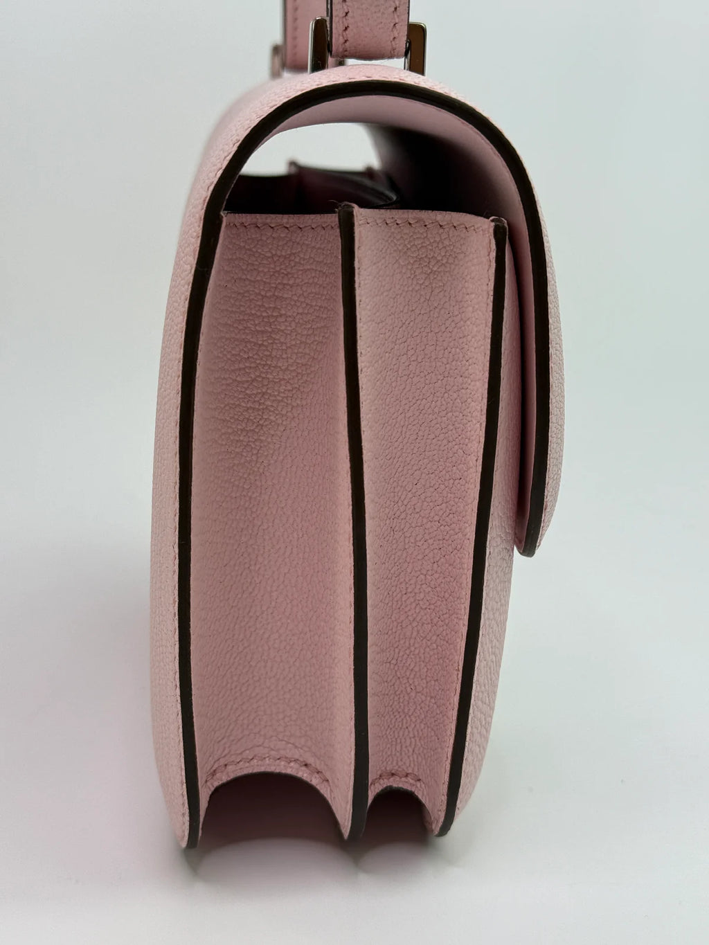 HERMÈS CONSTANCE 18 IN ROSE CHÈVRE LEATHER WITH PALLADIUM HARDWARE