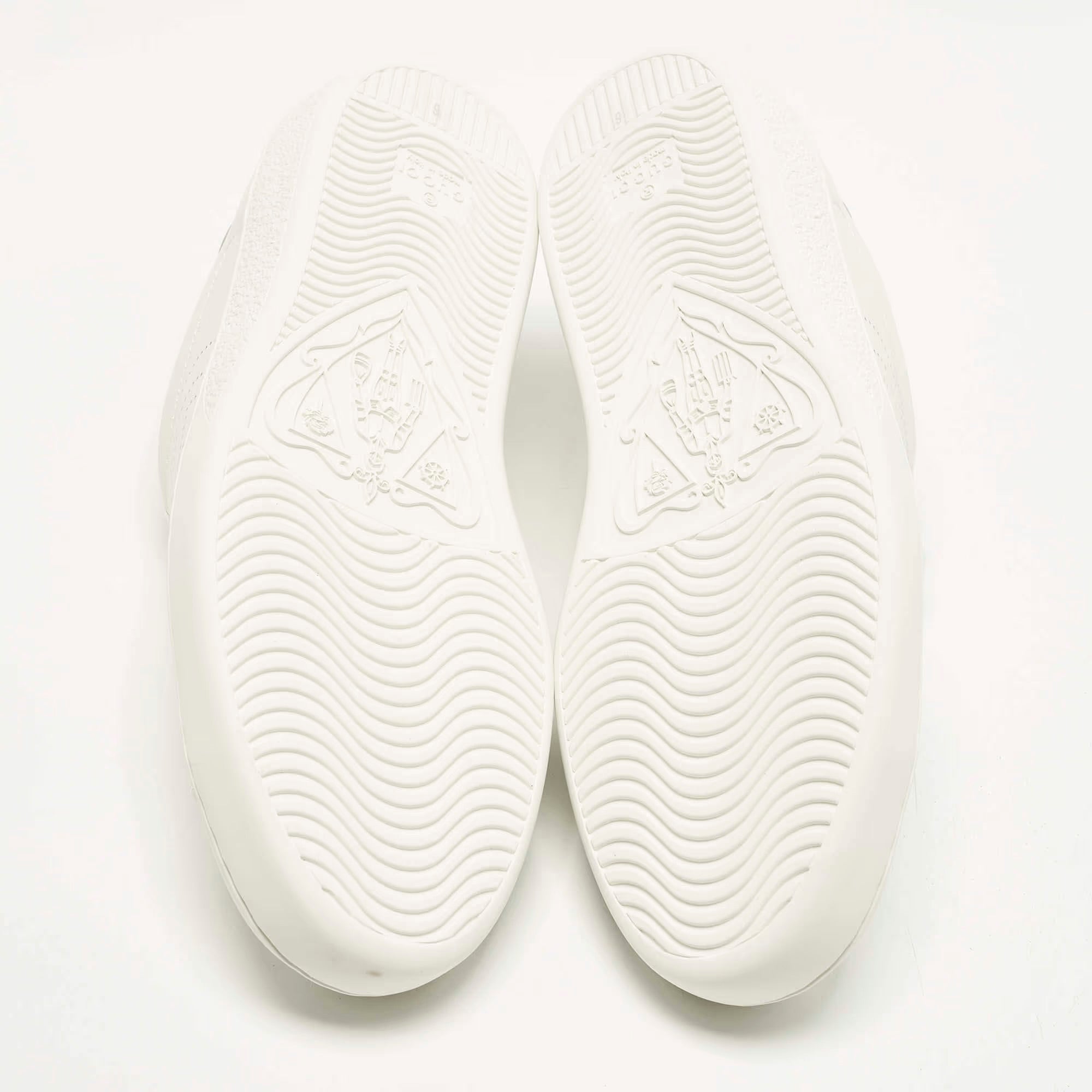 Gucci Ace Size 40 White Leather Lace Up Sneakers