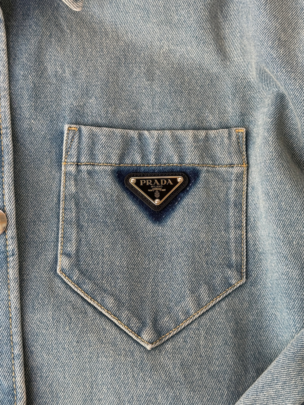 PRADA OVERSIZED DENIM SHIRT DRESS (SIZE 38/UK6)