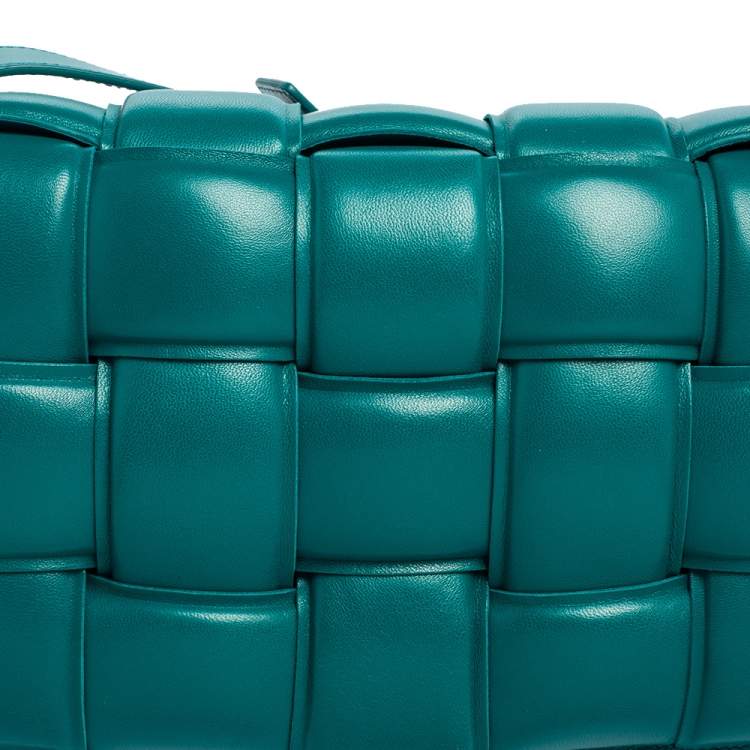 Bottega Veneta Teal Green Padded Leather Cassette Shoulder Bag