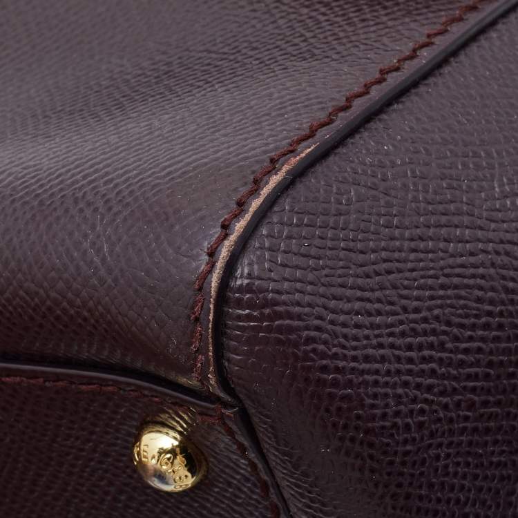 Dolce & Gabbana Burgundy Leather Medium Miss Sicily Top Handle Bag