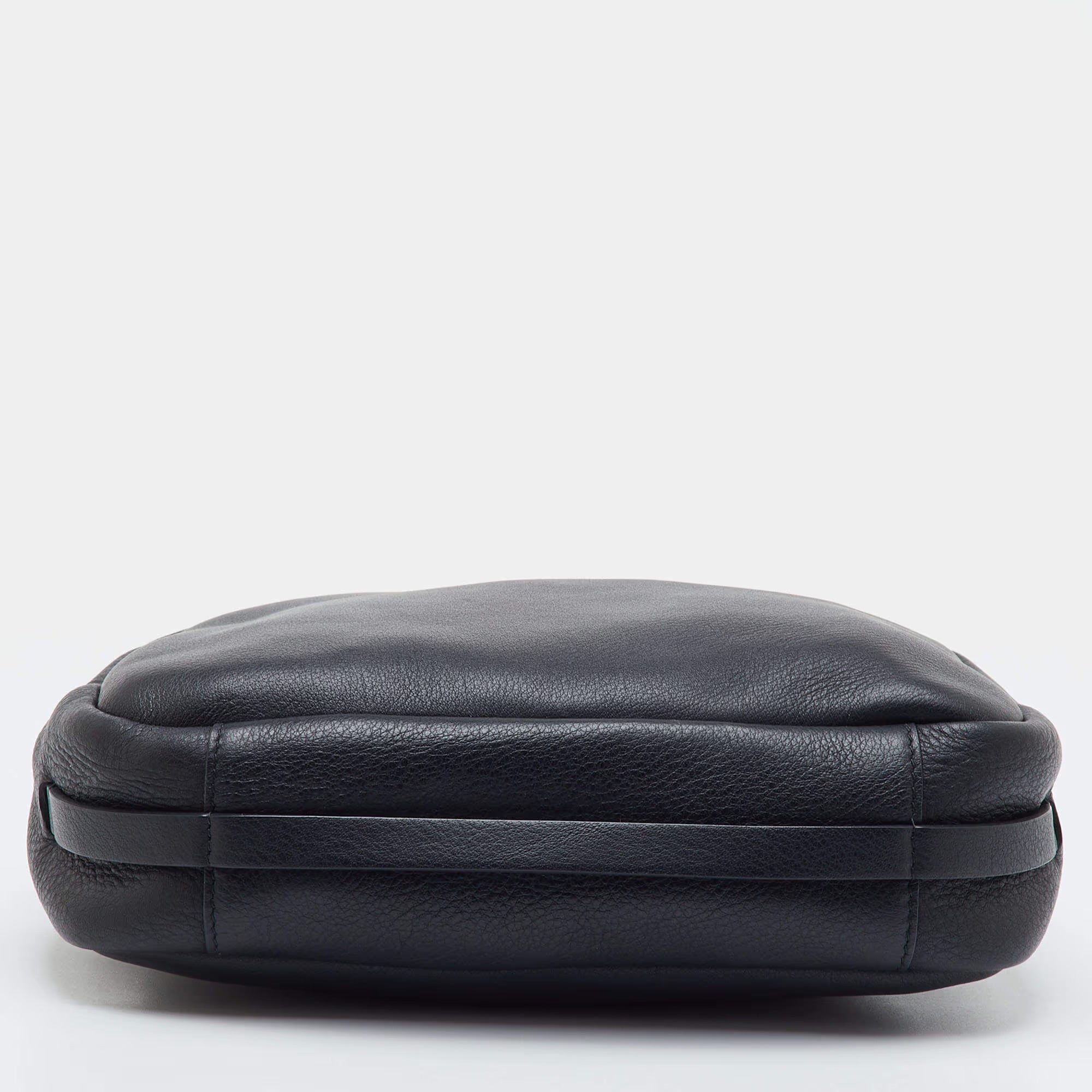 Balenciaga Everyday Small Black Leather Camera Crossbody Bag