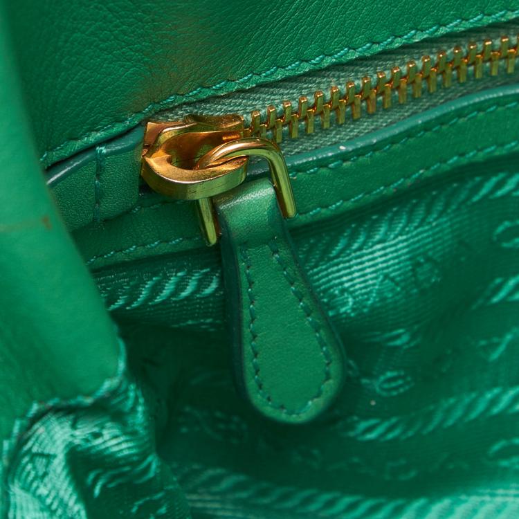 Prada Green Quilted Tessuto Nylon Shopper Tote