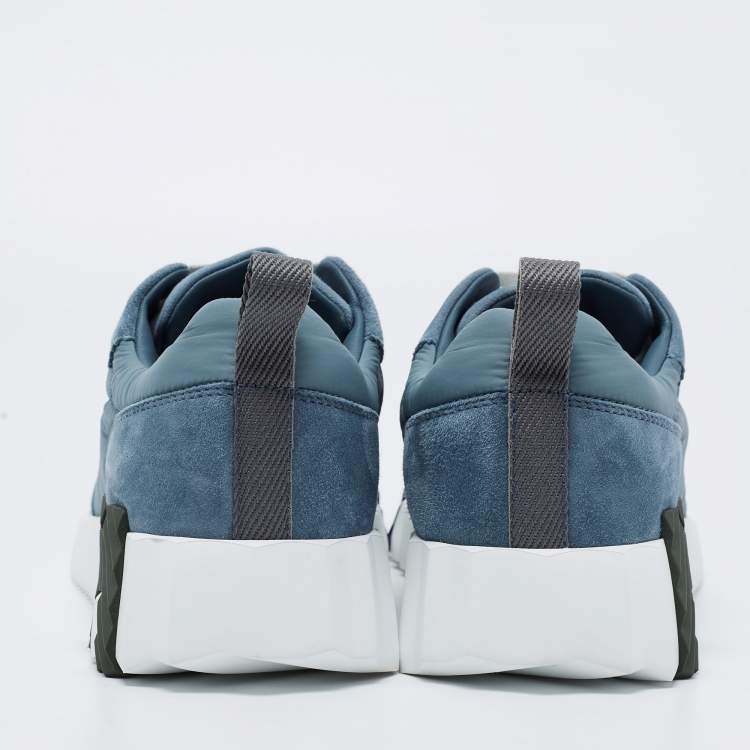 Hermes Blue Neoprene and Suede Bouncing Sneakers Size 37