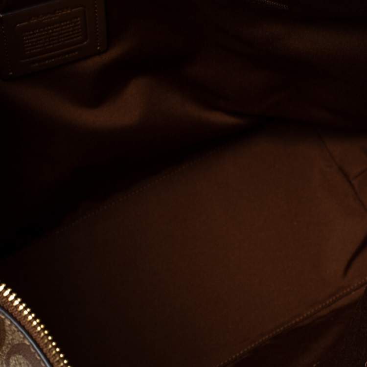 Coach Beige/Brown Signature Coated Canvas and Leather Gallery Tote