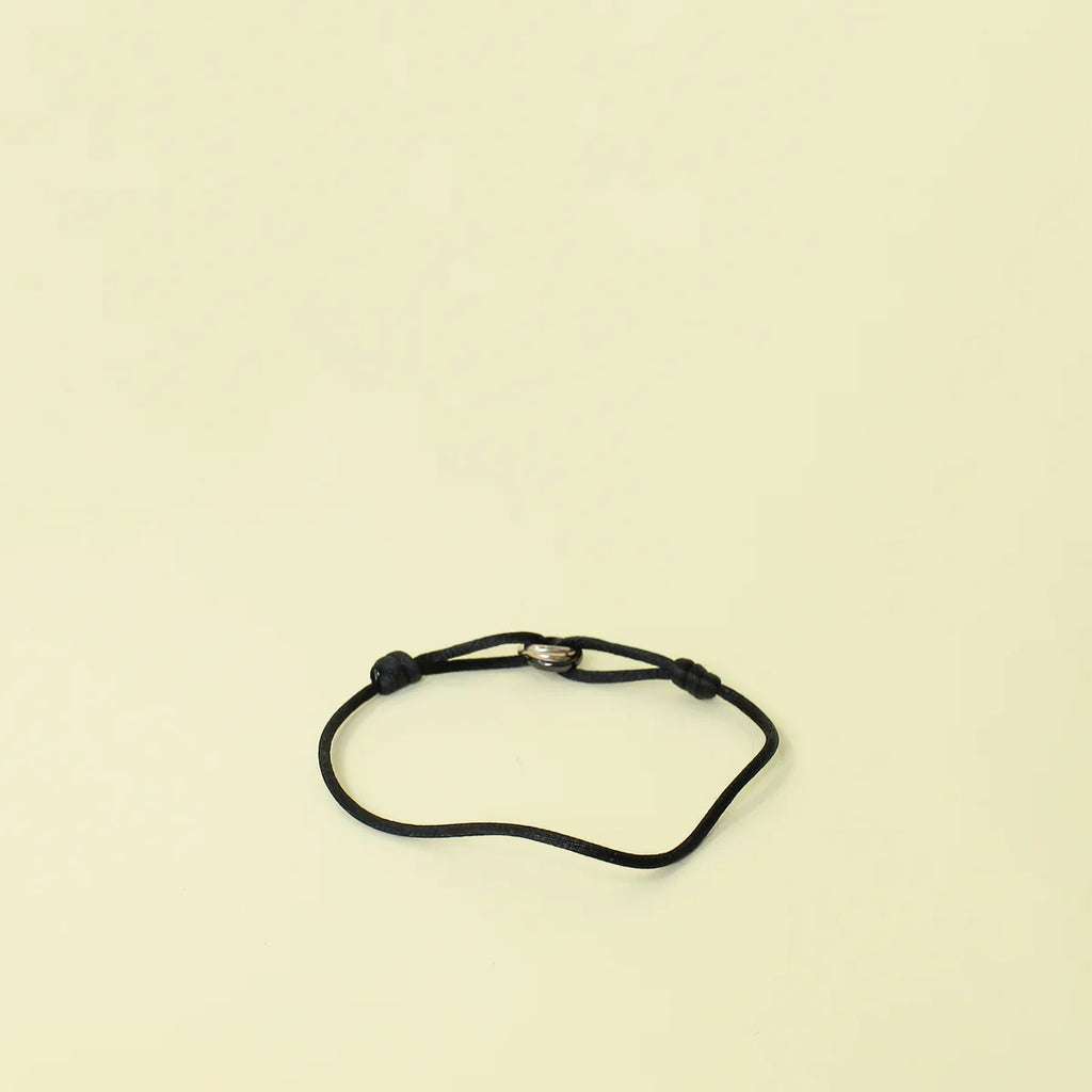 Cartier 18K Trinity White Gold Black Ceramic Cord Bracelet