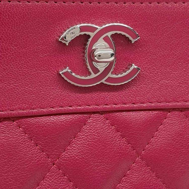 Chanel Pink Leather Mademoiselle Clutch
